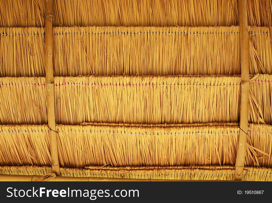 Texture of thatch background from tropical