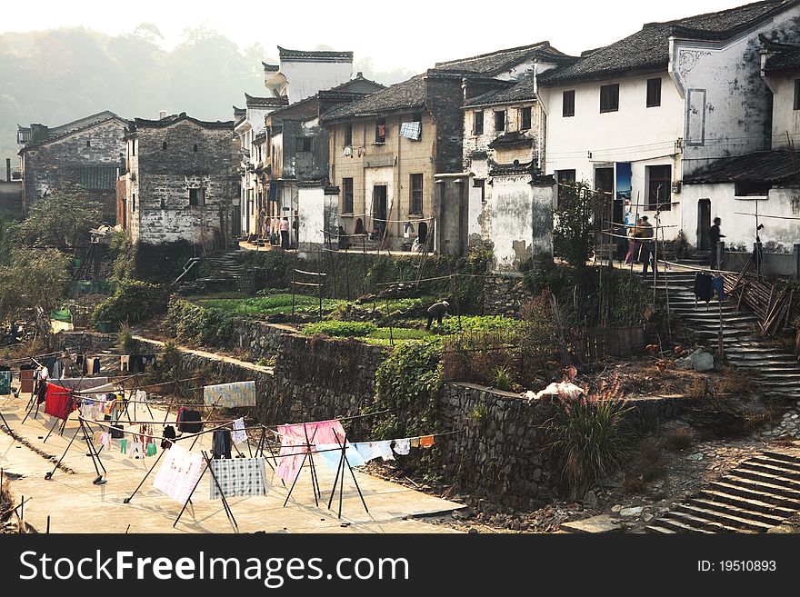 Traditional Chinese old street in wu yuan. Traditional Chinese old street in wu yuan.