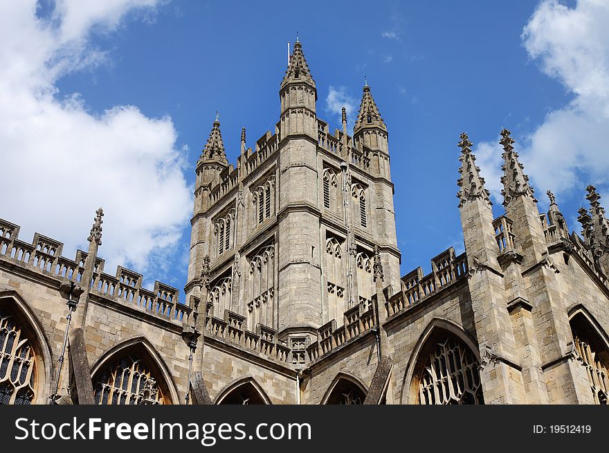 Rooftop And Tower Of Bath Abbey In England