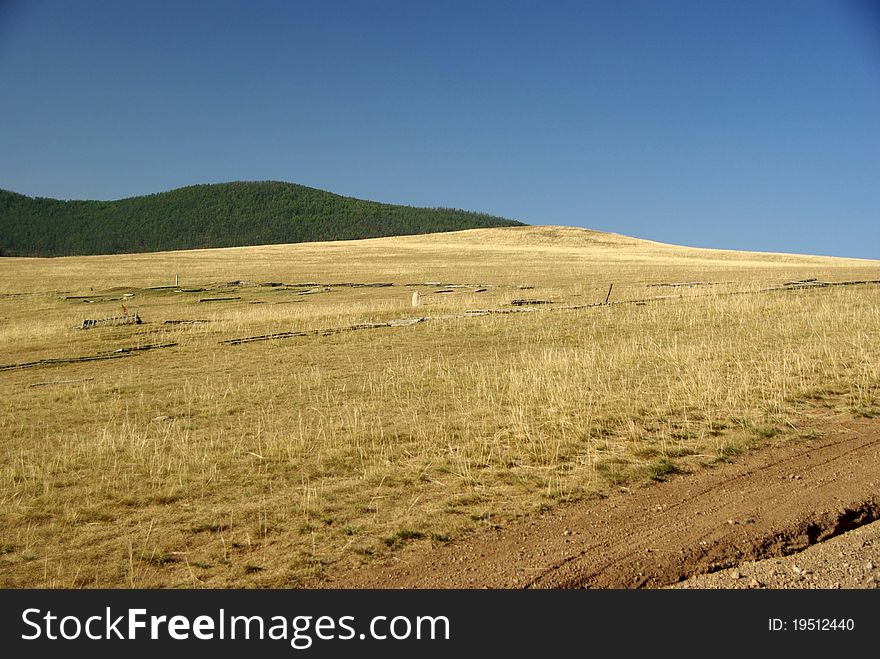 Steppes in Mongolia, in Asia. Steppes in Mongolia, in Asia