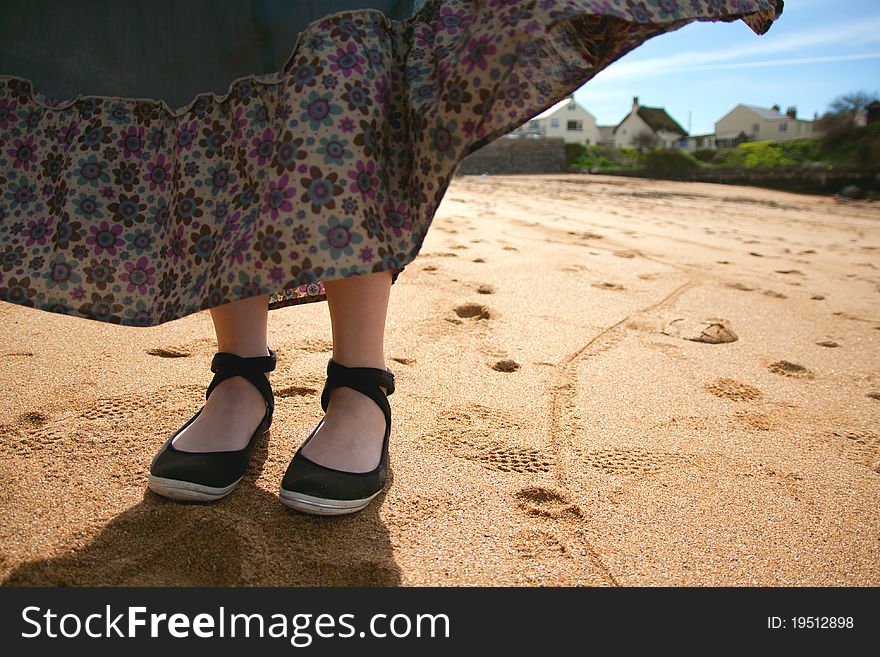 Woman S Feet On A Beach