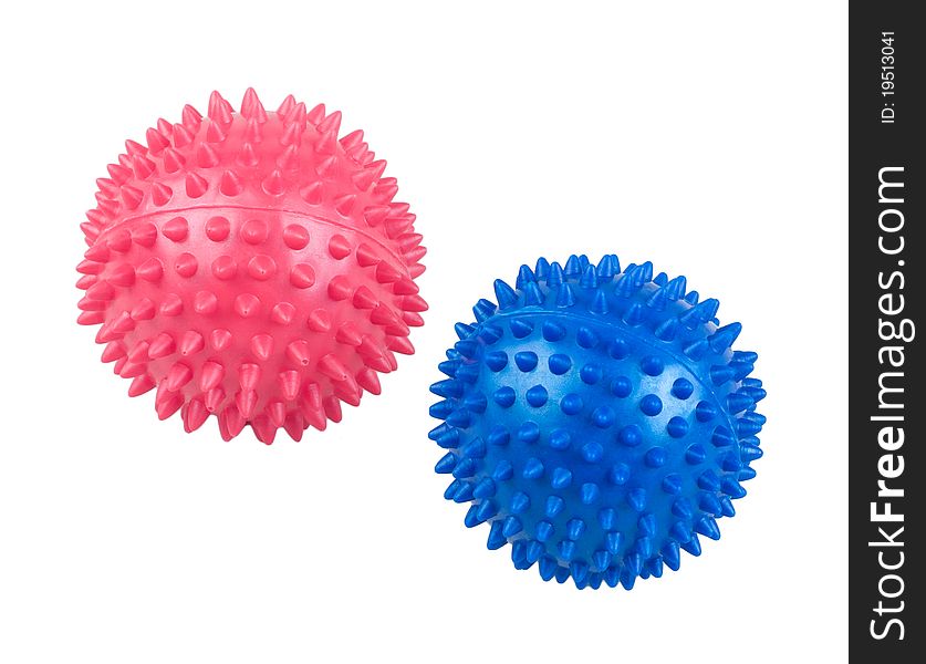 Flexible elastic gyms balls great for your fingers massage an image isolated on white background . Flexible elastic gyms balls great for your fingers massage an image isolated on white background