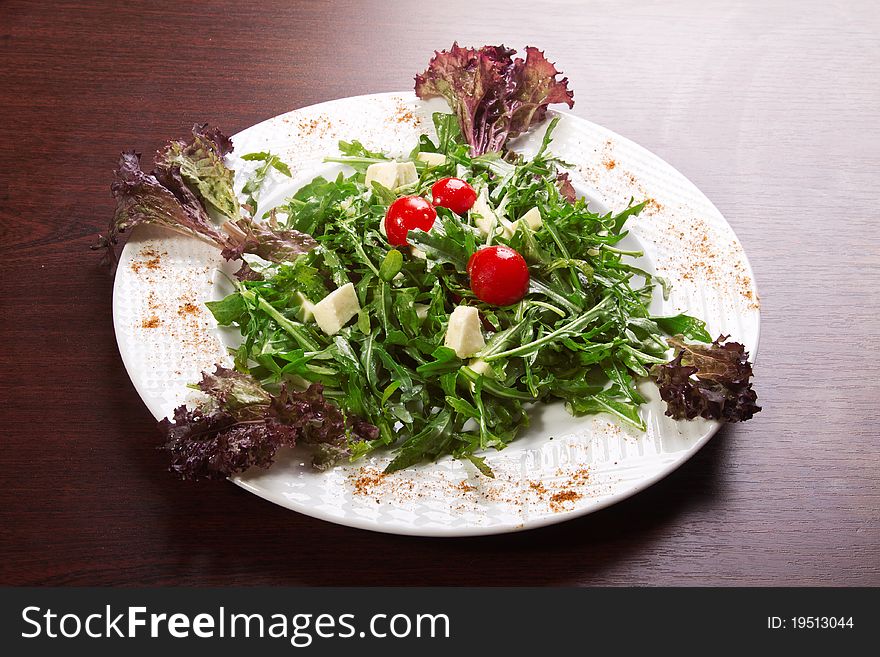 Tasty and fresh rucola salad