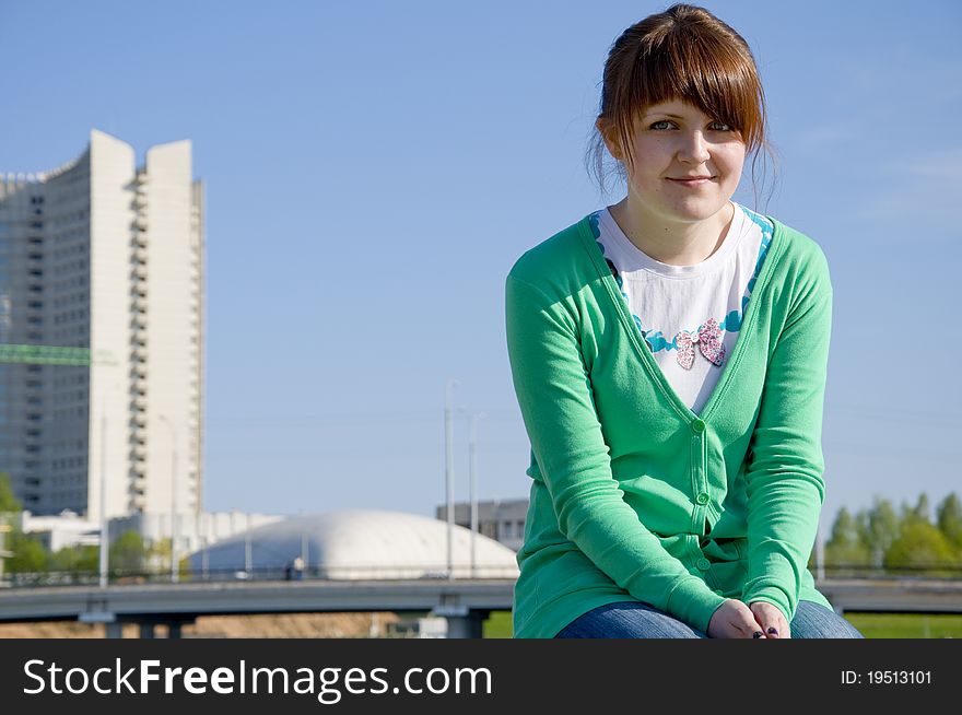 Woman resting after working outdoors at her Weekend