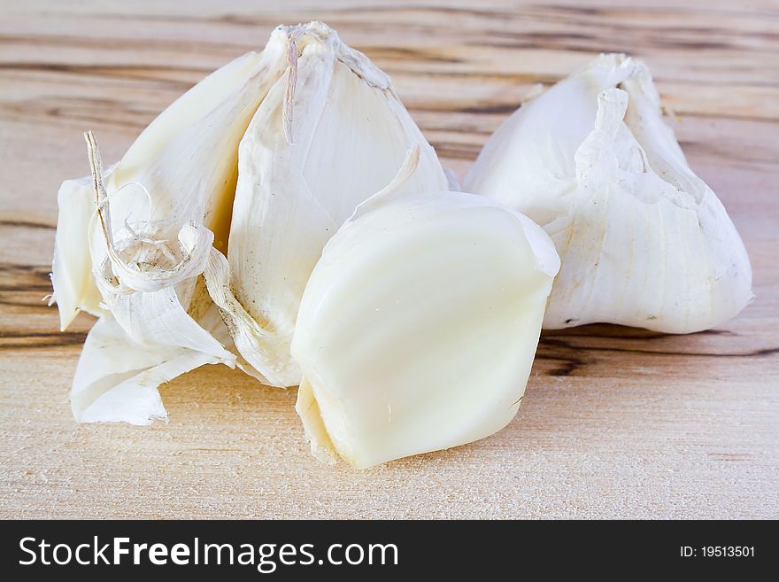 Closeup of cloves of garlic. Closeup of cloves of garlic