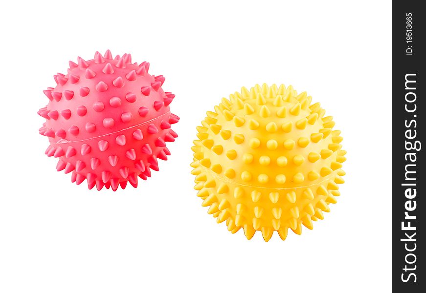 Hand massage balls to exercise your fingers or hand an image isolated on white background . Hand massage balls to exercise your fingers or hand an image isolated on white background