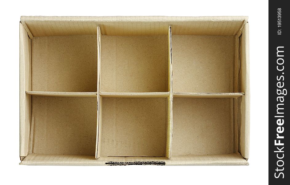 Free spaces in the box isolated on white