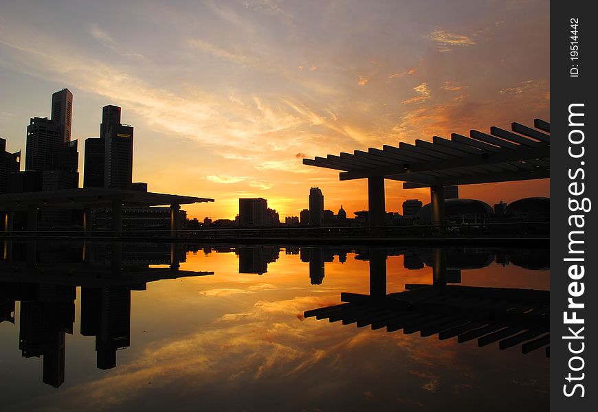 Sunset At Marina Bay