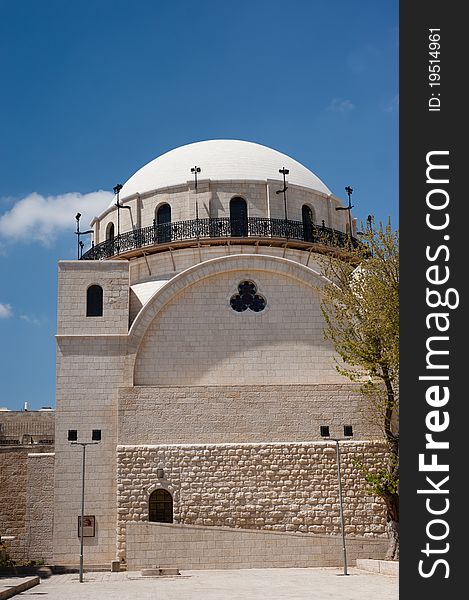 The dome of the Hurva Synagogue rises above the Jewish Quarter of the Old City of Jerusalem. The dome of the Hurva Synagogue rises above the Jewish Quarter of the Old City of Jerusalem.