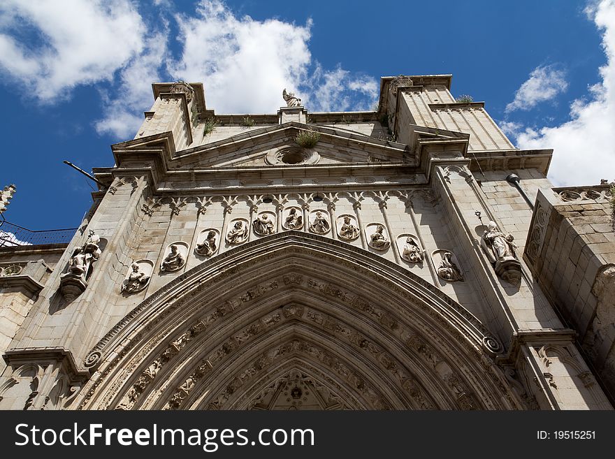 View of Toledo's Cathedral entrance. Spain