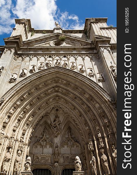 View of Toledo's Cathedral entrance. Spain