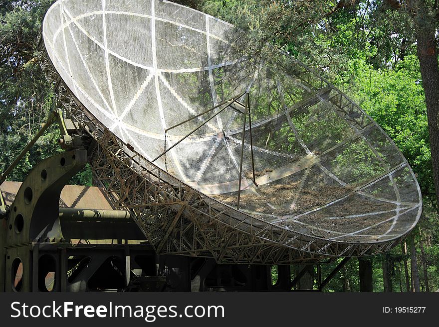 Old military radar dish of the second world war