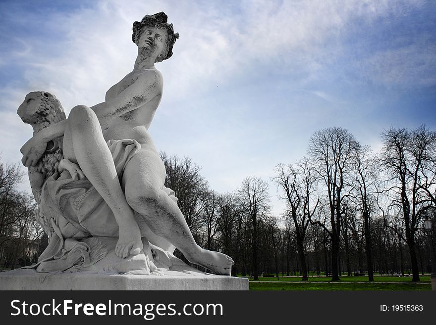 Classical sculpture in the Ducal Park of Parma in Northern Italy representing Pale. Classical sculpture in the Ducal Park of Parma in Northern Italy representing Pale