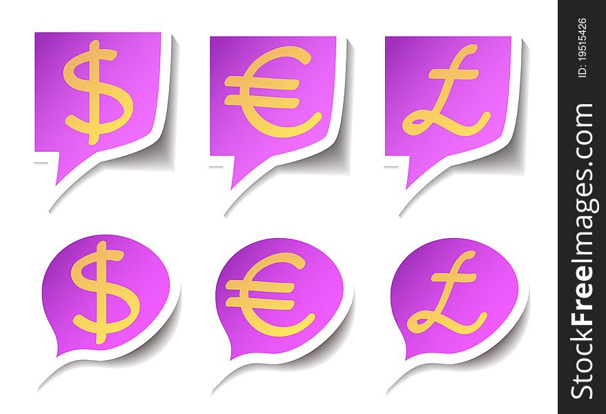 Speech Bubbles With Symbol Money