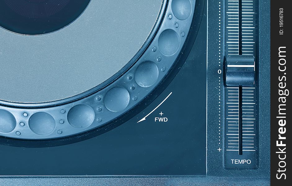 Dj cd player, closeup shot