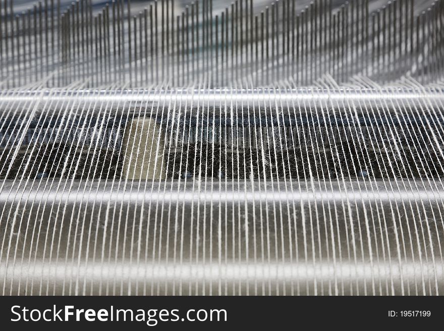 Warping Machine In A Textile Weaving Factory