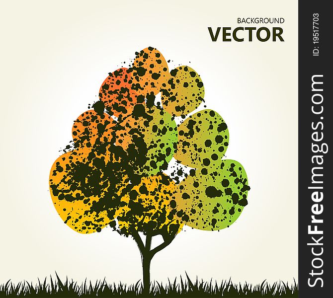 Abstract colorful tree background. Vector illustration