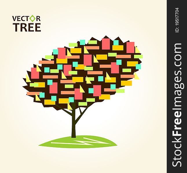 Abstract colorful tree Geometrical. Vector illustration