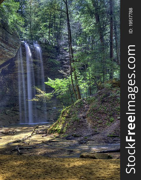 Ash Cave Falls in Hocking Hills Ohio. Seen after a heavy period of rain. Ash Cave Falls in Hocking Hills Ohio. Seen after a heavy period of rain.