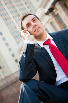 Businessman Calling Royalty Free Stock Photography