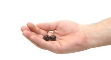 Hand Throwing Two Dices Royalty Free Stock Photos