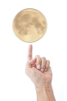 Moon And Hand Royalty Free Stock Photography