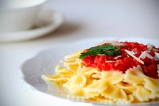Pasta Farfalle With Tomato Sauce Royalty Free Stock Photos Pasta Farfalle With Tomato Sauce Royalty Free Stock Photos