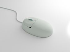 White Computer Mouse On White Surface Stock Photo