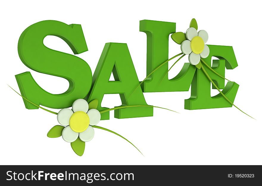 3d big phrase on sale on a white background