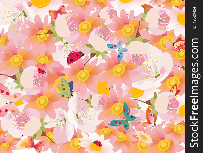 Floral background in vector