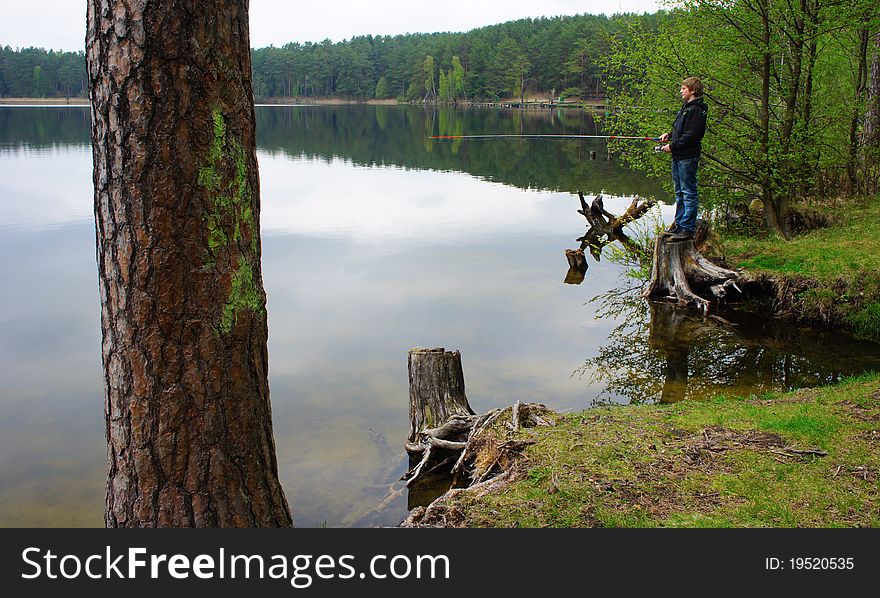 Boy fishing