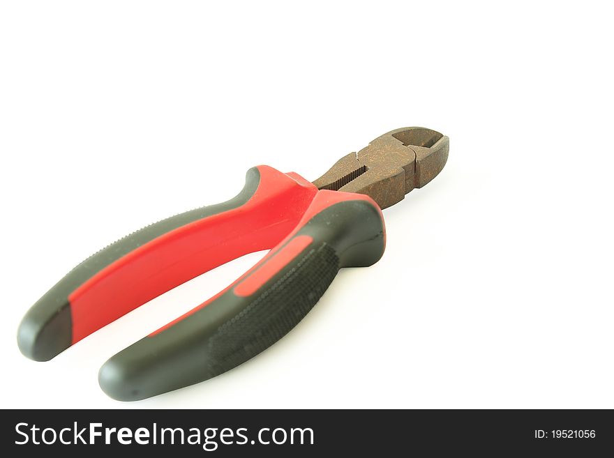 Wire cutter on white background