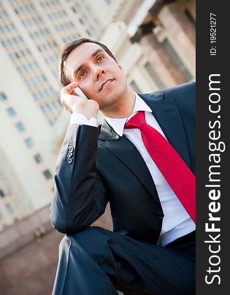 Businessman calling