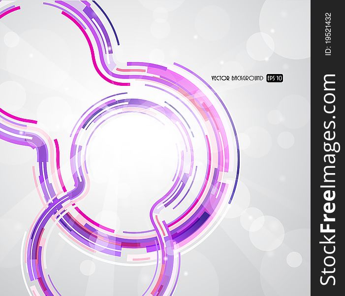 Abstract futuristic purple circles. Vector art