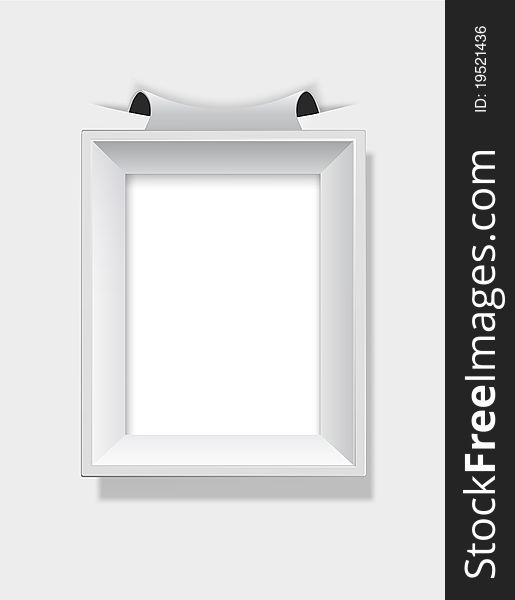 Empty grey picture frame. Vector art