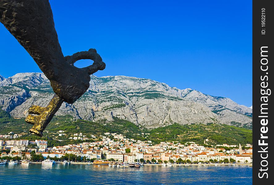 Statue of St. Peter in Makarska, Croatia - travel background