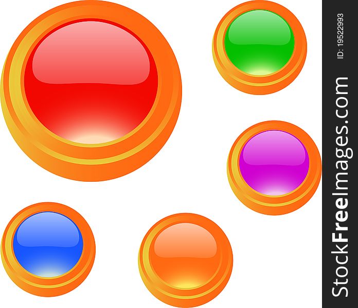 Colorful glossy blank button set for web and print usage. Colorful glossy blank button set for web and print usage