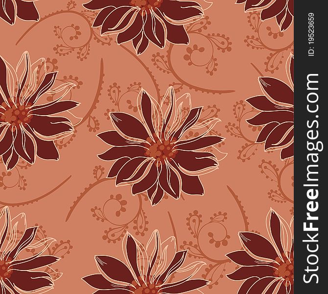 Seamless Flowers Red