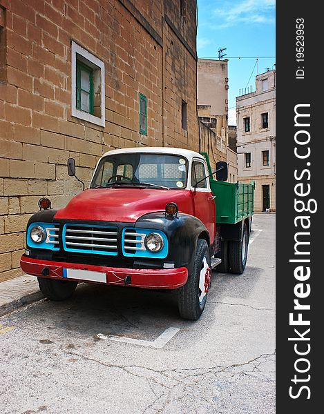 Oldtimer Bedford truck in the streets of Birgu