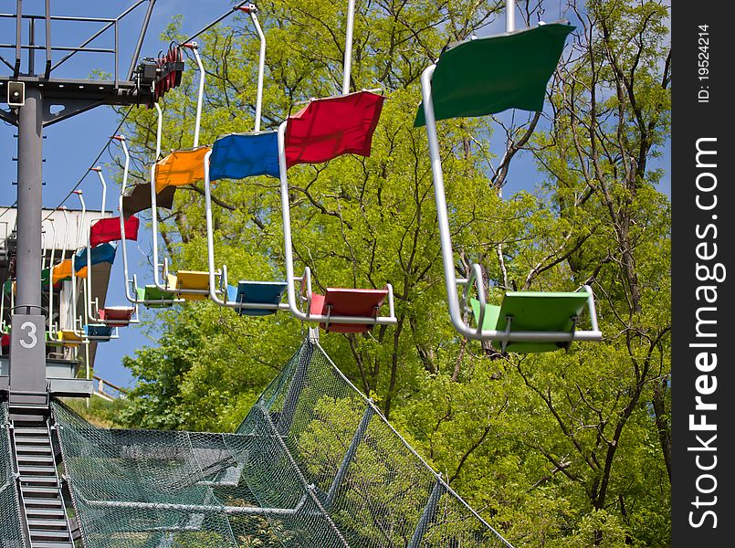 Coloured funicular, ZOO, Prague, Czech republic