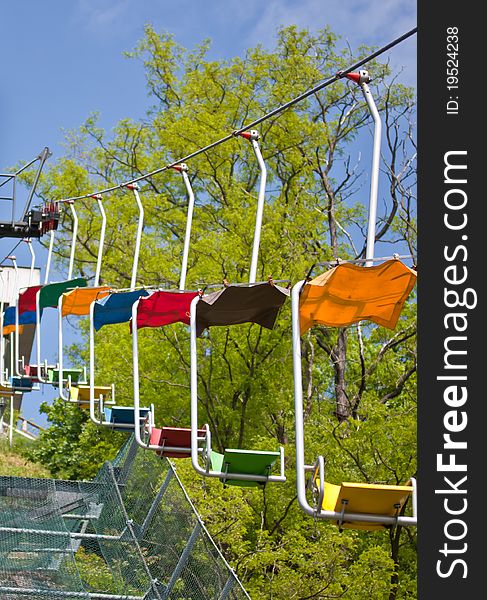 Coloured funicular, ZOO, Prague, Czech republic