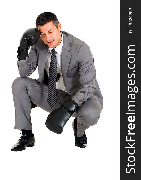 Businessman with boxing gloves