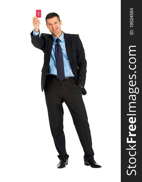 Businessman With A Red Card