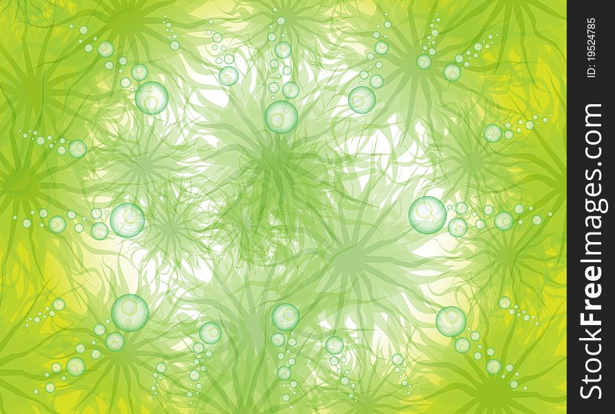 Green swamp, bubbles of air, vector illustration, eps10