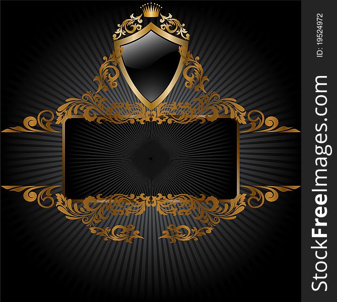 Black Background With Royal Symbols