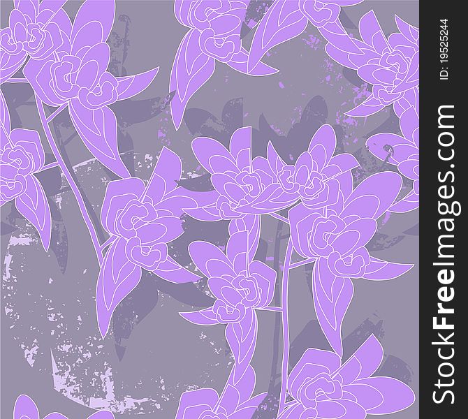 The seamless grunge flower pattern. The seamless grunge flower pattern
