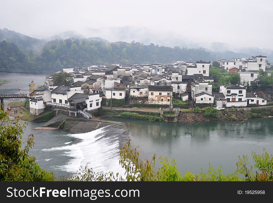 Landscape of a famous Chinese ancient town in Jiangxi