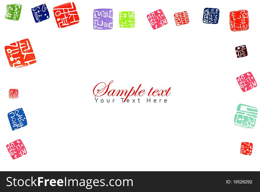 Colorful typographic stamp isolate over white background. Colorful typographic stamp isolate over white background