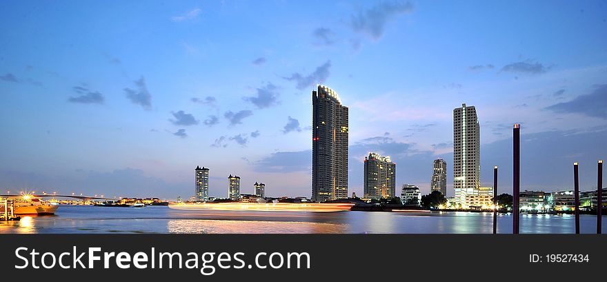 Panorama of Evening bangkok. thailand