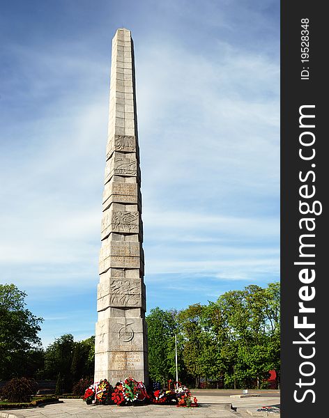 The monument of 1200 Guardsmans (soldiers) deceased in World War II in Kaliningrad (Koenigsberg), Russia.